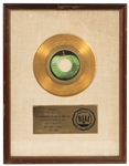 The Beatles “Hey Jude” Original RIAA White Matte 45 Gold Record Award Presented to The Beatles