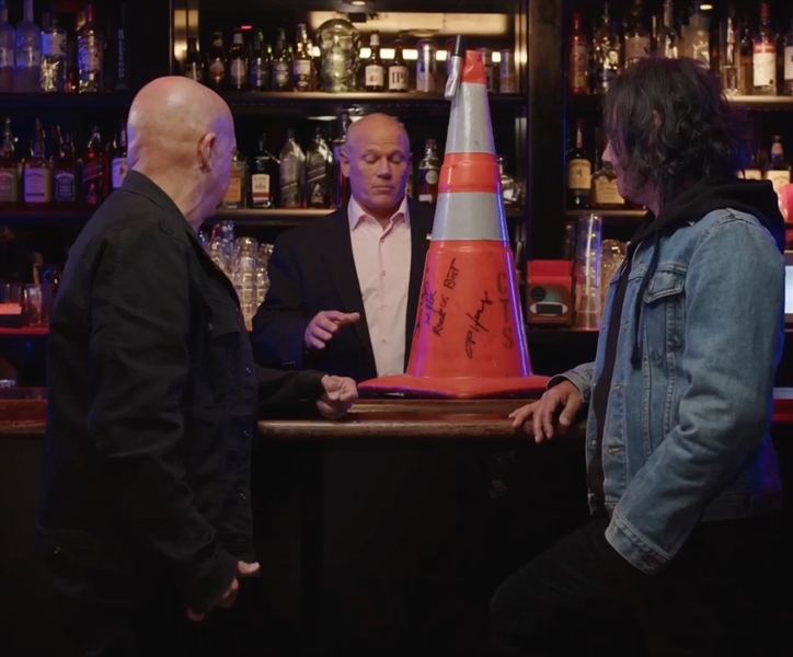 AC/DC Angus Young & Stevie Young Signed “Rock or Bust” Tour Bus Traffic Cone - Appeared in Rock n Roll Rarities Special Lost Footage - Episode One (JSA) 