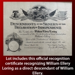 George Washington Signed Presidential Appointment for Declaration of Independence Signer William Ellery (Beckett)  