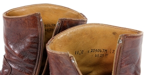 Elvis Presley Owned and Worn Brown Leather Boots