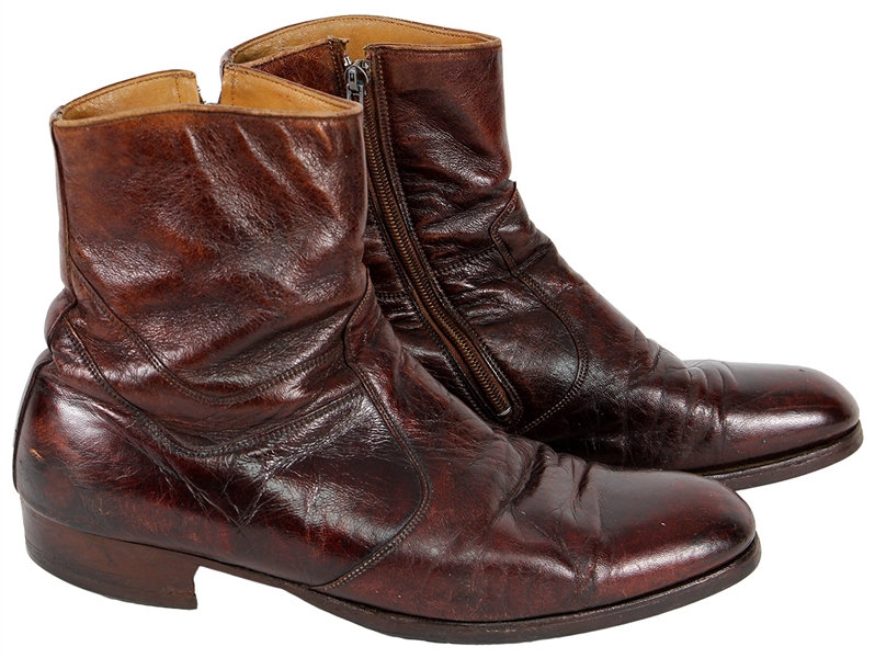 Elvis Presley Owned and Worn Brown Leather Boots