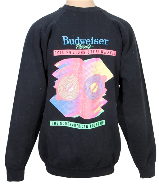 Rolling Stones Extremely Rare 1989 Steel Wheels North American Tour Budweiser Concert Sweatshirt ("Magic" Mike Collection)