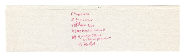 Tupac Shakur Handwritten List of Dreams – Written from Prison (JSA)
