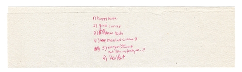 Tupac Shakur Handwritten List of Dreams (JSA)