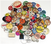 Large Vintage Pin Archive Featuring Rock & Roll and Americana