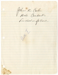 Johnny Cash Handwritten & Signed Bible Notes JSA