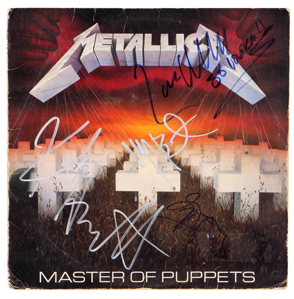 Metallica Band Signed “Master of Puppets” Album with Cliff Burton (JSA & REAL)