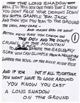 Joe Strummer "The Long Shadow" Handwritten Lyrics (REAL)