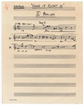 Frank Zappa Handwritten "Shove It Right In" Music Score