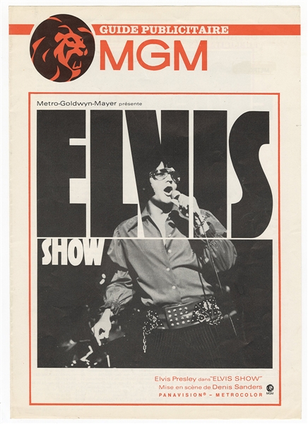 Elvis Presley Vintage Original MGM French Movie Guide for "Elvis Show"