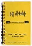 Def Leppard Original Official "Never Ending Weekend Tour" U.S. /Canada 1993 Used Concert Itinerary