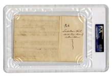 John Hancock Handwritten & Signed Document (PSA/DNA Encapsulated Graded 9)