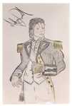 Michael Jackson Signed Hand-Drawn Self-Portrait (REAL)