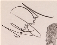 Michael Jackson Signed Hand-Drawn Self-Portrait (REAL)