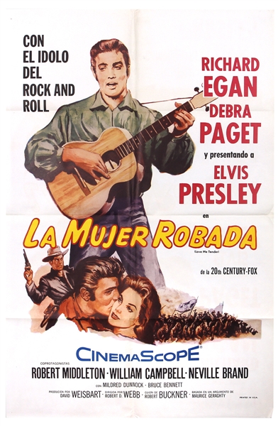 Elvis Presley "La Mujer Robada" (Love Me Tender) Vintage Original Spanish Movie Poster