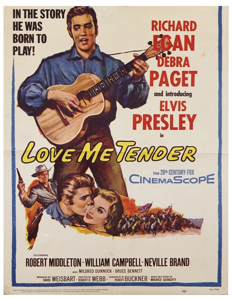 Elvis Presley "Love Me Tender" Vintage Original Movie Poster