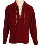 Elvis Presley Owned & Worn Red Corduroy Pullover with Suede Laces Photo-Matched 