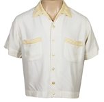 Elvis Presley Circa 1960s Owned & Worn White Leisure Shirt with Orange Stripes