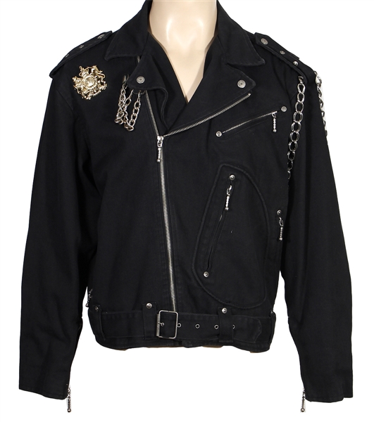 George Michael Stage Worn and Signed Custom Black Jacquard Corduroy Jacket from  10/21/88 Concert (REAL)