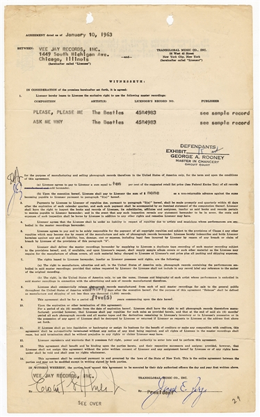 The Beatles “Please Please Me” Vee Jay Records Archive Including Please Please Me Master Tapes and the First Ever Contract Signed in America for The Beatles (100+ Items Total)