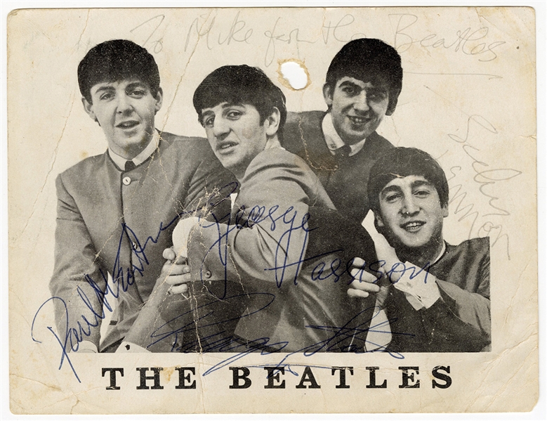 The Beatles Band Signed Fan Club Photograph Signed During Ed Sullivan First Show Performance! (John Lennon Signature Authentic) Caiazzo