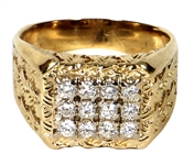 Elvis Presley Owned & Worn Diamond and 14kt Gold Ring