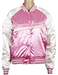 Shania Twain Owned and Worn Pink & White Satin Concert Tour Jacket 