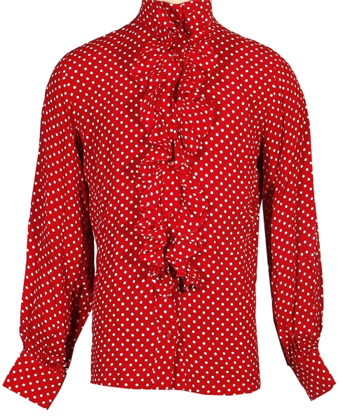The Beatles Ringo Starr’s Personally Owned Red and White Polka-Dot Ruffled Shirt Identical to the One He Wore On The “Let It Be” Album Cover