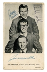 Buddy Holly And The Crickets 1958 Autographed Coral Promotional Card (REAL)