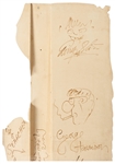 The Beatles Historic Ed Sullivan Show Wall Signed by All Four with Their Hand-Drawn Self-Caricatures February 9, 1964 (Caiazzo)  Photo-Matched 