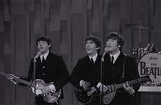 The Beatles Historic Ed Sullivan Show Wall Signed by All Four with Their Hand-Drawn Self-Caricatures February 9, 1964 (Caiazzo)  Photo-Matched 