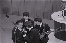 The Beatles Historic Ed Sullivan Show Wall Signed by All Four with Their Hand-Drawn Self-Caricatures February 9, 1964 (Caiazzo)  Photo-Matched 