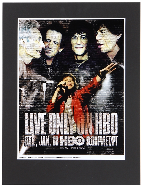 The Rolling Stones Incredibly Rare 2002 HBO Concert Poster (One-of-a-kind)