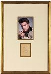 Elvis Presley Framed Signed Vintage Cut (JSA & REAL)