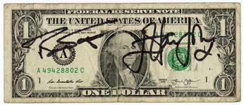Elton John & Bernie Taupin Signed 1 Dollar Bill