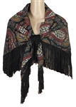 Joni Mitchell Stage Worn & Owned Colorful Paisley Floral Fringed Shawl