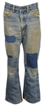 The Grateful Dead Jerry Garcia Stage Worn & Owned Patched Denim Blue Jeans