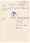 The Beatles George Harrison Handwritten & Signed Greeting Card with Surprising Nazi-Related References Including Adolf Hitler Sketch Done by George Harrison (REAL)