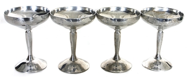 Elvis Presley "E.A.P." Engraved, Owned and Graceland Used Spanish Silver Plated Champagne Glasses