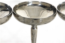 Elvis Presley E.A.P. Engraved, Owned and Graceland Used Spanish Silver Plated Champagne Glasses