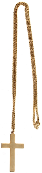 Prince Owned & Stage Worn 14KT Yellow Stage Cross Necklace (Bobby Z LOA)
