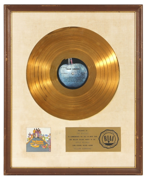 The Beatles “Yellow Submarine” Original RIAA White Matte Gold Record Album Award Presented to The Beatles