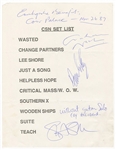Crosby, Stills and Nash Signed Stage Used 1989 Setlist (JSA & REAL)