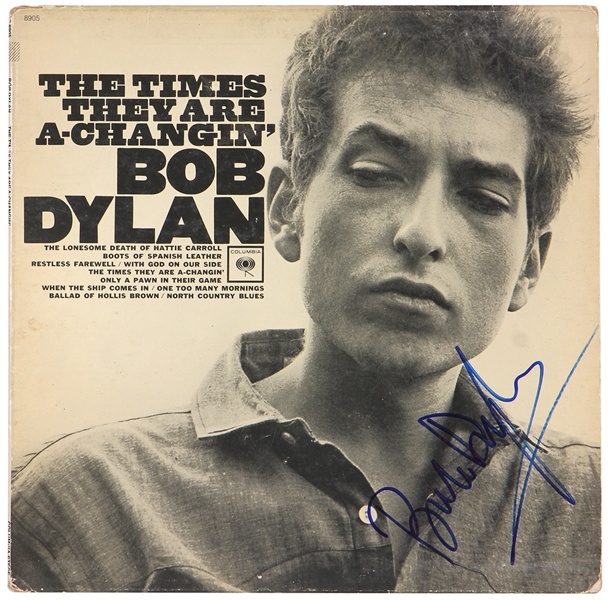 Bob Dylan Signed "The Times They Are a-Changin" Album (JSA)
