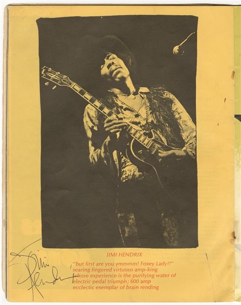 Jimi Hendrix Signed Woodstock Program (REAL)