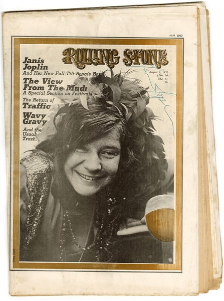 Janis Joplin Signed 1970 "Rolling Stone" Magazine (REAL)