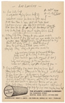 Bob Dylan Original Handwritten Lyrics and Chord Annotations for “Lay Lady Lay” From The Collection of Bob Dylan