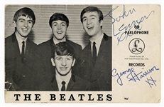 A Beatles McCartney & Harrison Handwritten Concert Set List, Additionally Autographed By The Beatles of Spring 1963 (Caiazzo & JSA)
