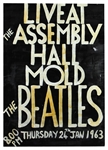 The Beatles 1963 Hand Painted Mold (Wales) Assembly Hall Concert Poster