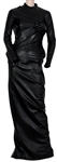 Lady Gaga Japanese TV Interview Worn Custom Long Black Sculpted "Hand on Breast" Dress (Photo-Matched)